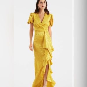 NWT Sachin & Babi Fiona Gown in Mustard